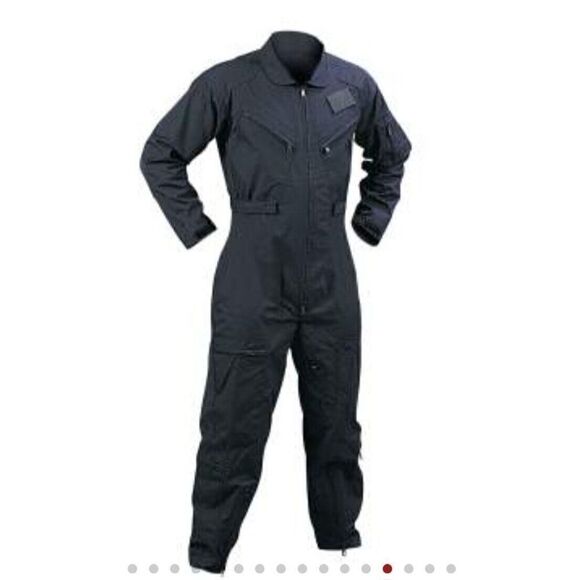 Rothco Flight Suit XL Black Work Coveralls Overalls Utility Jumpsuit 7517 NEW - Picture 2 of 4